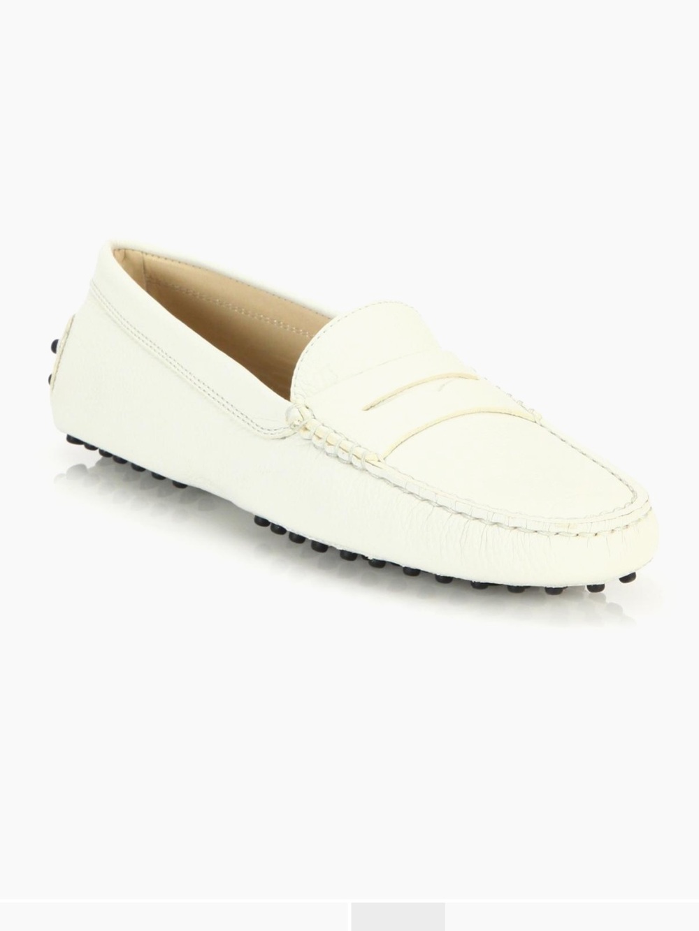 Tod's Cream Leather Women's Penny Loafers